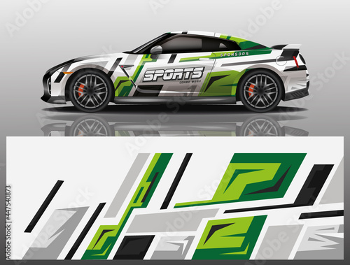 Car decal wrap design vector