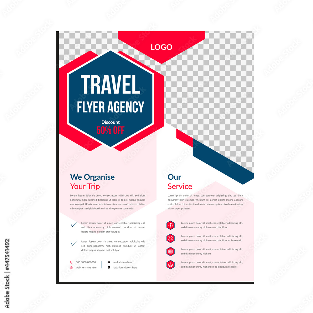 Fototapeta premium Travel Flyer Design For Your Tour Business