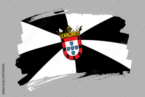 The Ceuta flag, Spain. Spanish autonomous city banner brush concept. Horizontal vector Illustration isolated on white background. 