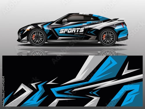 Car decal wrap design vector