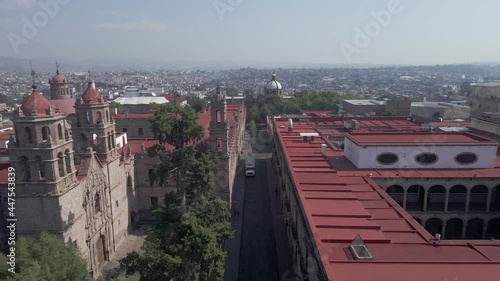 aerial view of colonial alley in morelia