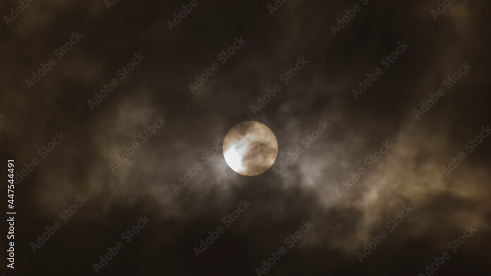 full moon and clouds