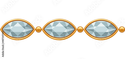 Seamless pattern gem stones necklace. Beautiful precious jewelry.