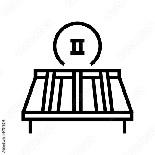 second stage of roof replacement line icon vector. second stage of roof replacement sign. isolated contour symbol black illustration