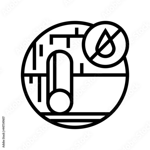 roof underlayment line icon vector. roof underlayment sign. isolated contour symbol black illustration