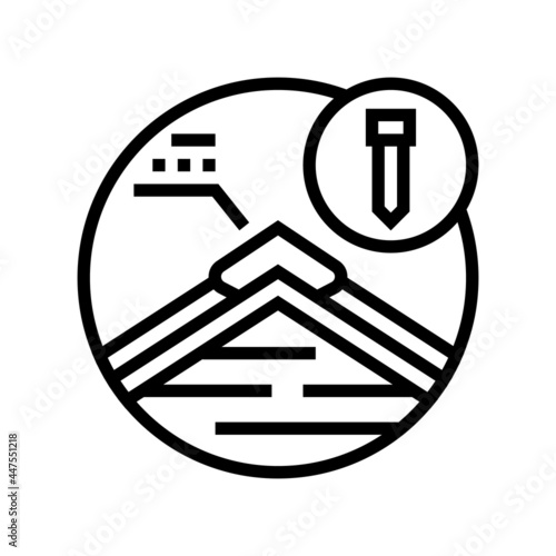 hip and ridge caps line icon vector. hip and ridge caps sign. isolated contour symbol black illustration