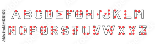 Braille alphabet letters. Tactile writing system used by people who are blind.