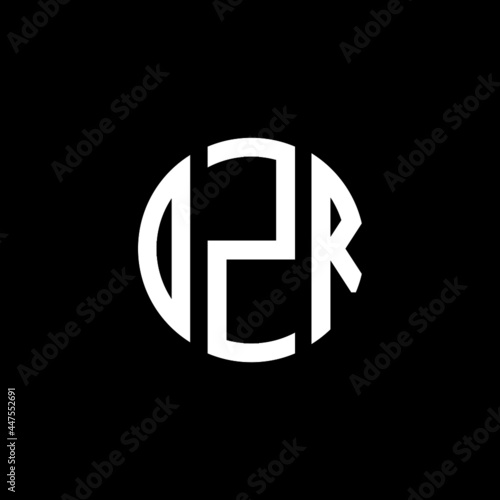 DZR letter logo design. DZR letter in circle shape. DZR Creative three letter logo. Logo with three letters. DZR circle logo. DZR letter vector design logo  photo