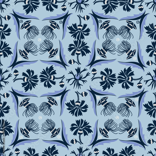 floral pattern with cornflowers
