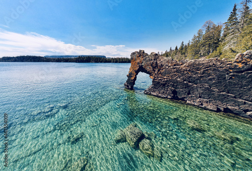 Rock formation called the Sea Lion, Sleeping Giant Provincial Park near Thunder Bay Ontario photo