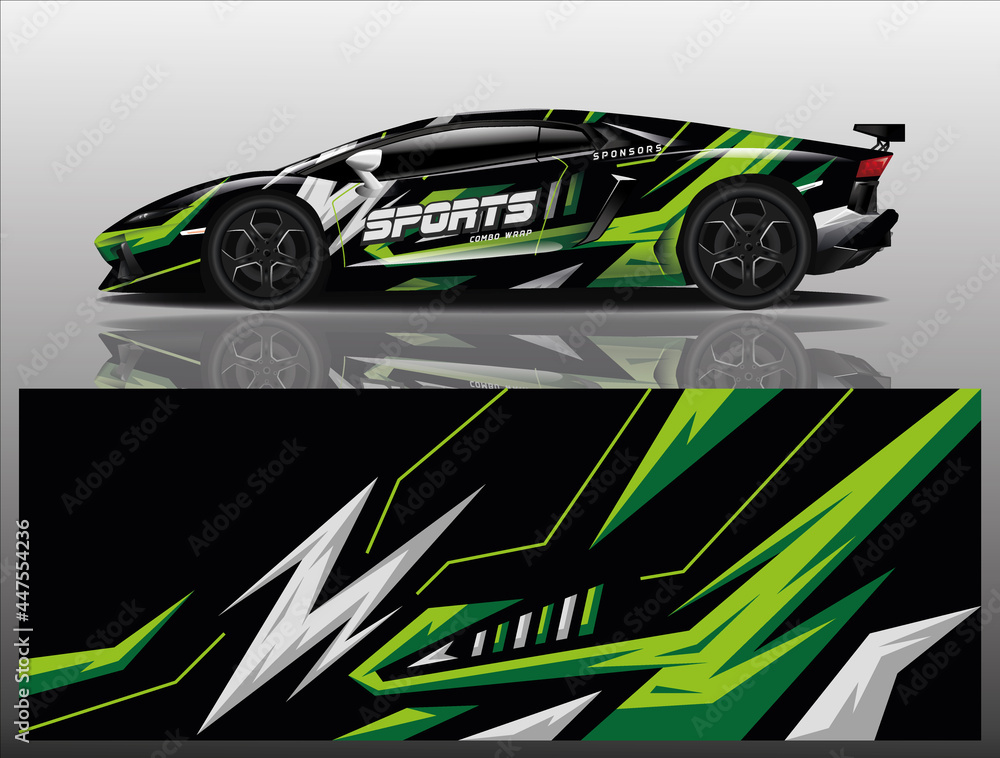 Car decal wrap design vector