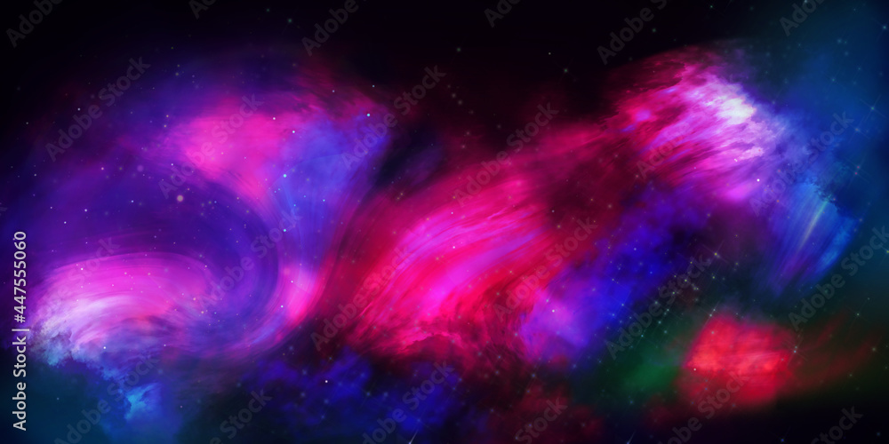space background. Realistic cosmos with nebula