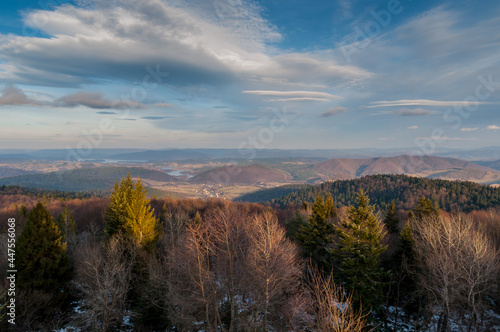 View from the observation tower on the top of Korbania Mountain to the waters of Lake Solina and the Bieszczady Mountains, Solina, Polanczyk, Korbania, Bukowiec photo