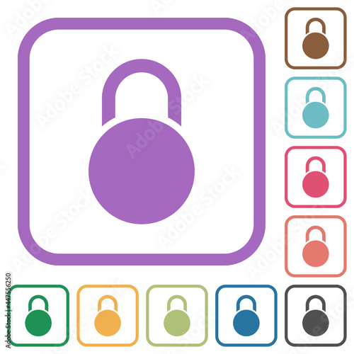 Locked round padlock simple icons