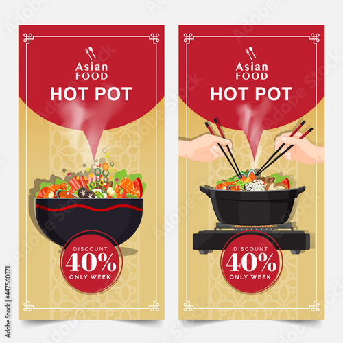 Design banner Asian food banners set isolated vector illustration
