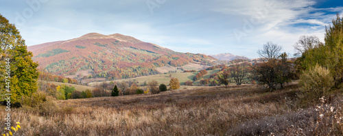 View from the Wyżniańska Pass to Połonina Caryńska, the Bieszczady Mountains, Wetlina photo