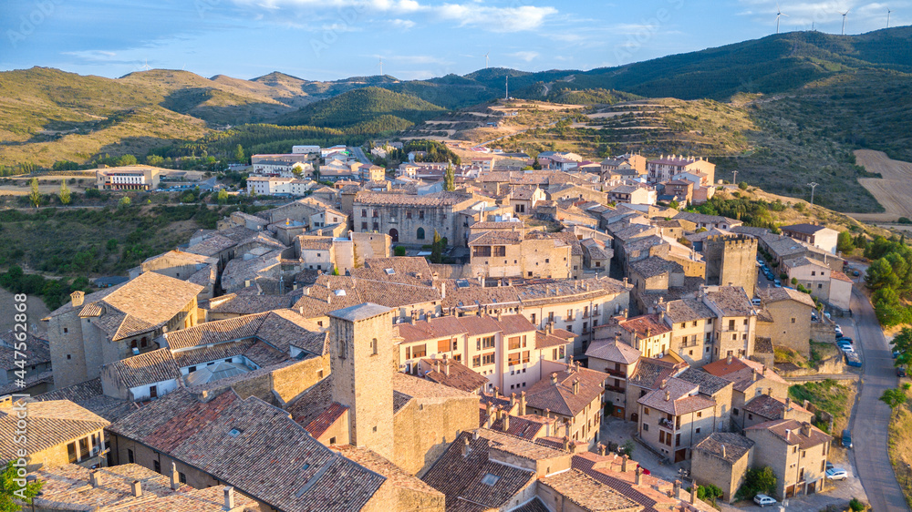 aerial view of sos del rey catolico town, Spain