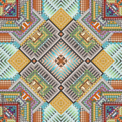 Creative bright abstract drawing with figures.