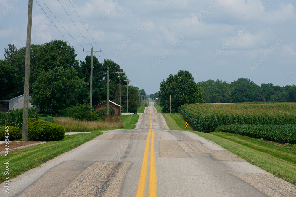 Country road through a rural america