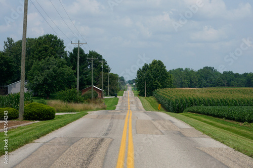 Country road through a rural america