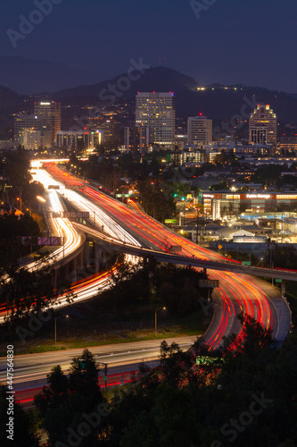 The 134 freeway leading into Glendale CA at blue hour. © James