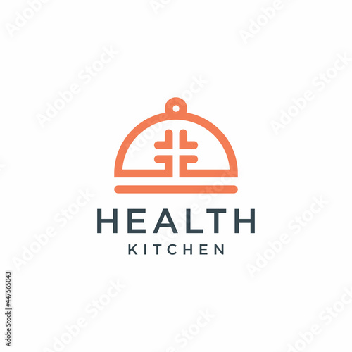 cross medical food kitchen logo design simple minimalist