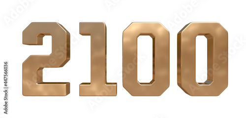 Tableau sur toile 2100 golden bold letters isolated on white 3d-illustration