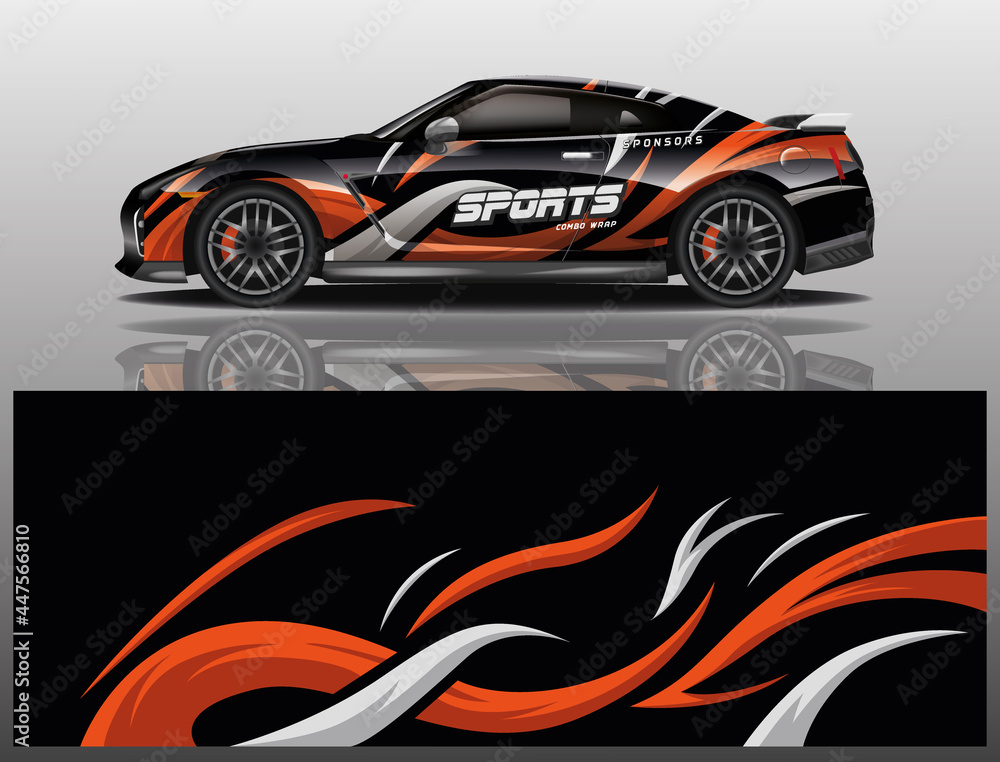 Car decal wrap design vector
