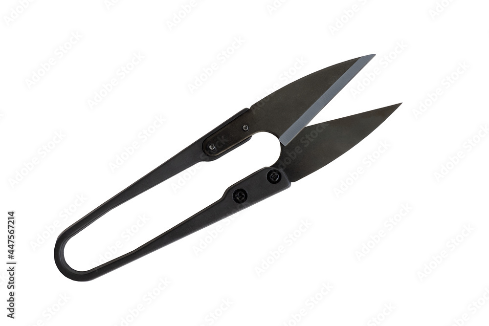 Scissors are insulated on a white background. Sewing equipment Scissors are insulated on a white background. Sewing equipment