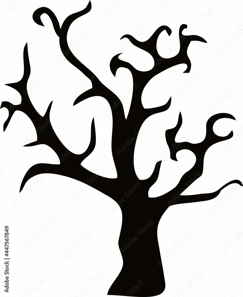 Scary tree for halloween, illustration Scary tree for halloween, illustration