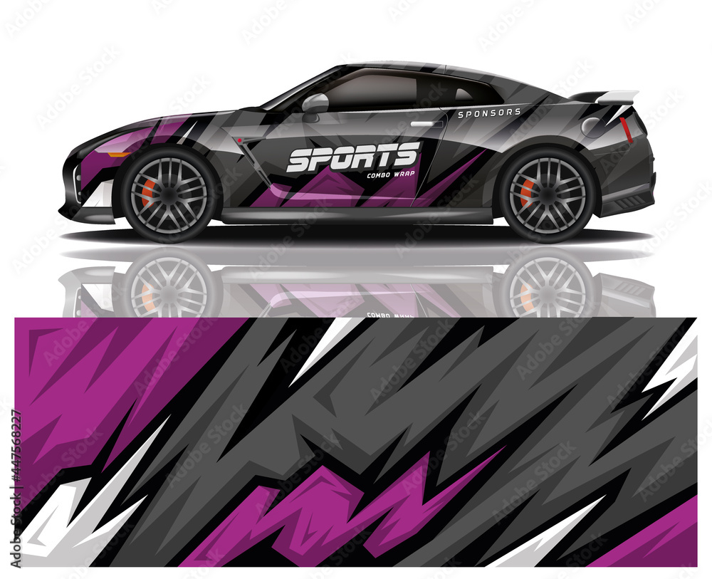 Car decal wrap design vector
