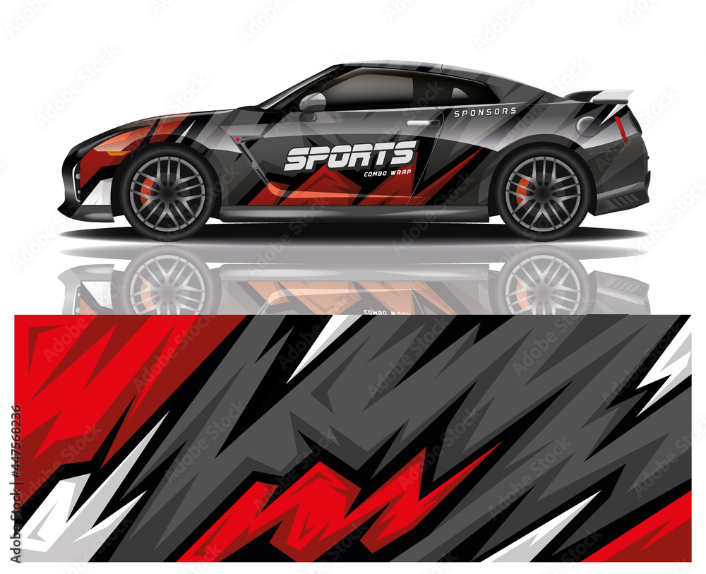 Car decal wrap design vector
