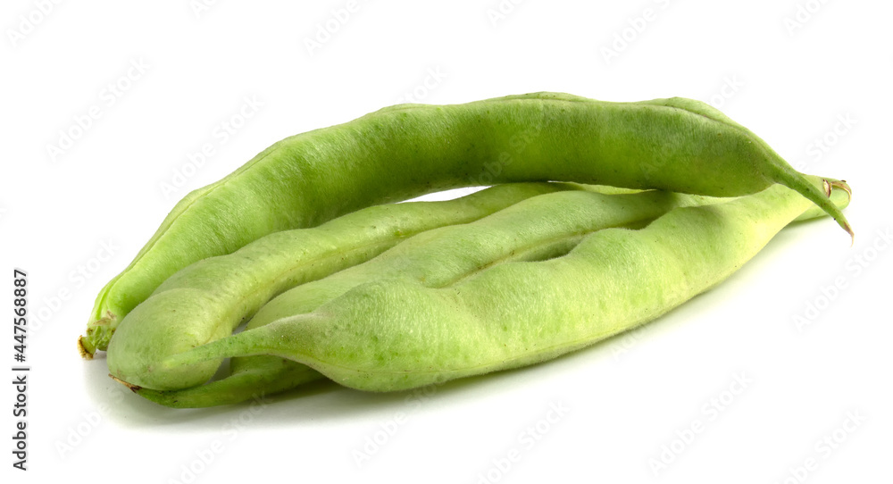 Green bean pods isolated on white background Green bean pods isolated on white background