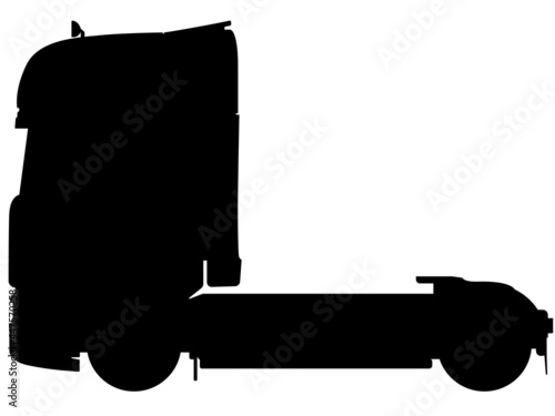 truck, lorry without semi trailer. LKW, TIR Truck without trailer detailed realistic silhouette