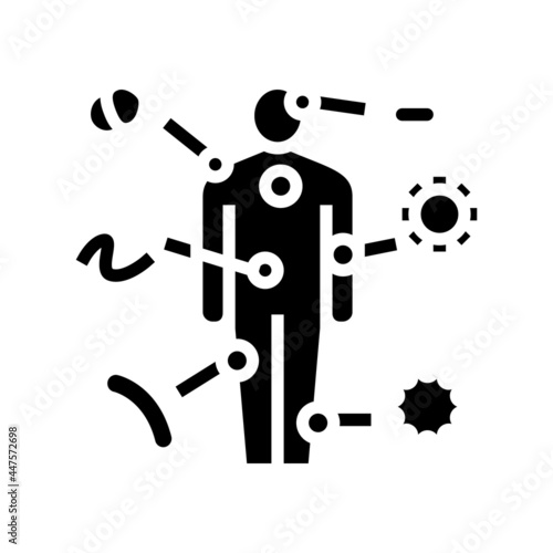 autoimmune disease glyph icon vector. autoimmune disease sign. isolated contour symbol black illustration