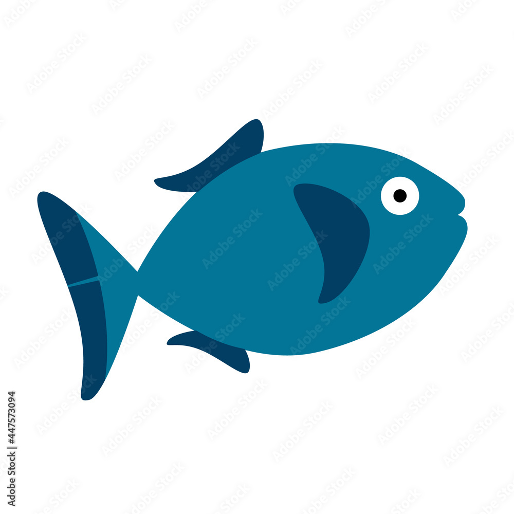 Big blue fish illustration. Isolated on white background. Big blue fish illustration. Isolated on white background.