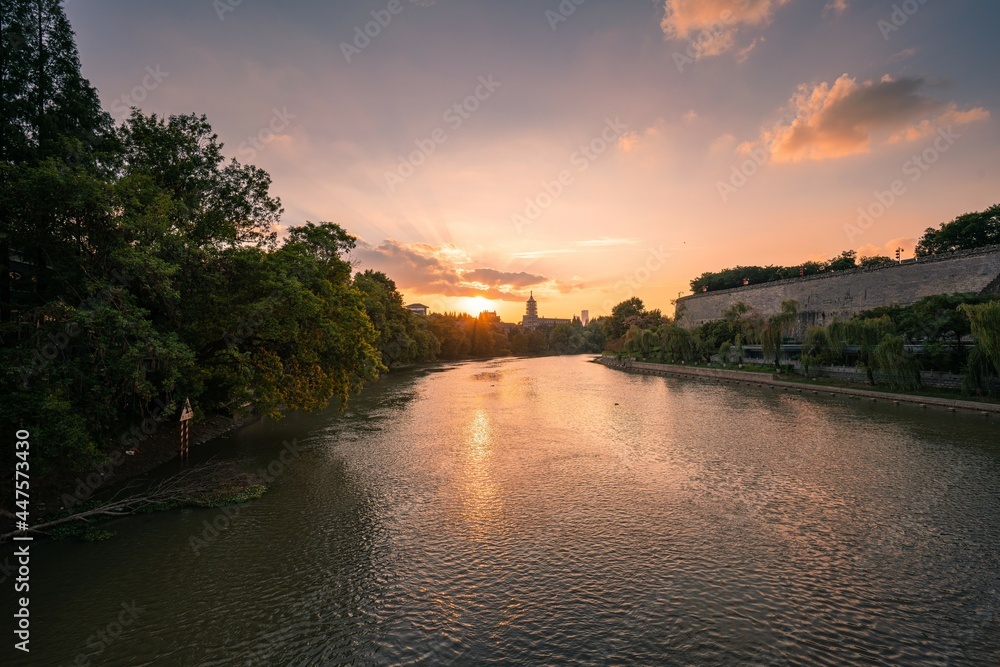 Nanjing city at sunset in summer Nanjing city at sunset in summer