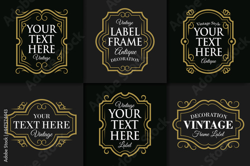set collection vector vintage frame ornament