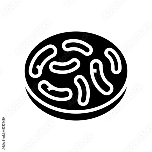 gut bacteria glyph icon vector. gut bacteria sign. isolated contour symbol black illustration