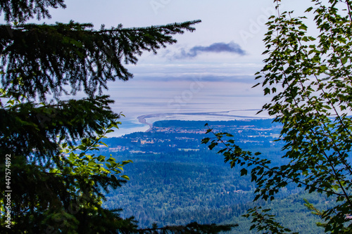 View of Sequim Washington and Dungeness Spit NWR from Olympic National Park photo