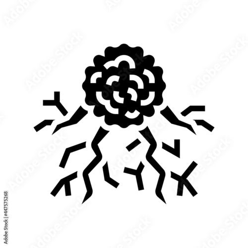 cancer cell glyph icon vector. cancer cell sign. isolated contour symbol black illustration