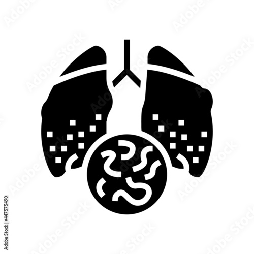 infectious disease tuberculosis glyph icon vector. infectious disease tuberculosis sign. isolated contour symbol black illustration