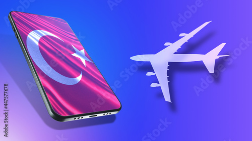 Air flight to Turkey. Trave...
