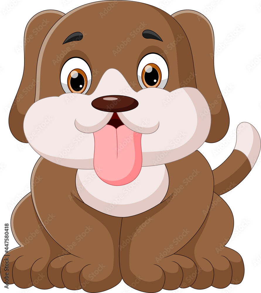 cute dog cartoon on white background cute dog cartoon on white background