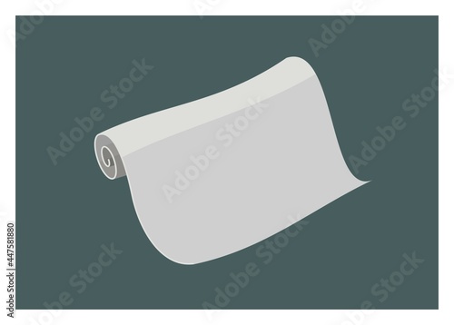 Rolled paper. Rolled fabrics. Simple flat illustration