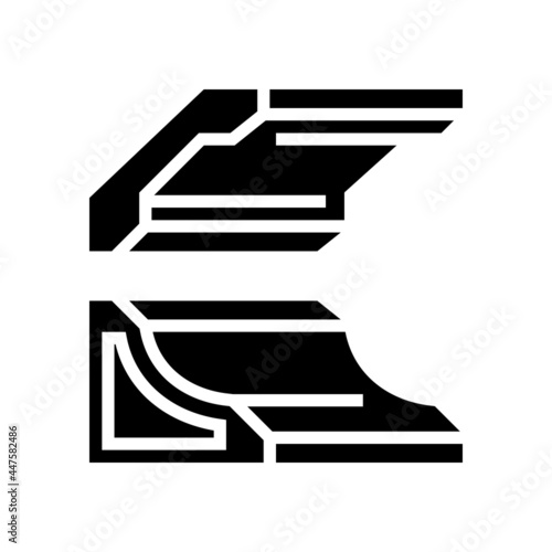 skirting corner glyph icon vector. skirting corner sign. isolated contour symbol black illustration