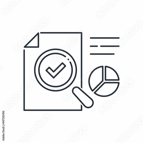 Financial management. Control and planning of economic development. Vector linear icon isolated on white background.