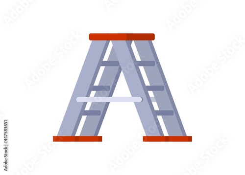 Folding stepladder. Simple flat illustration.