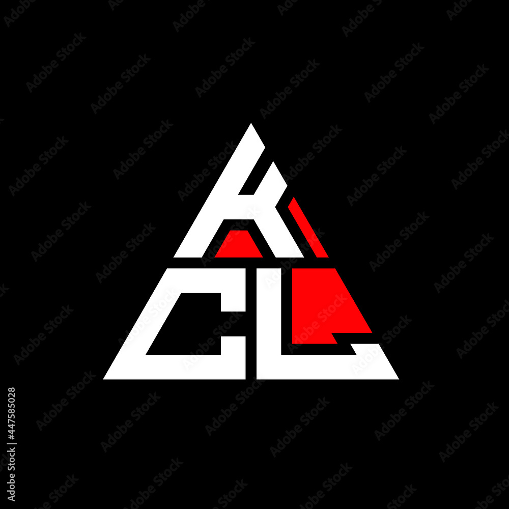 KCL triangle letter logo design with triangle shape. KCL triangle logo
