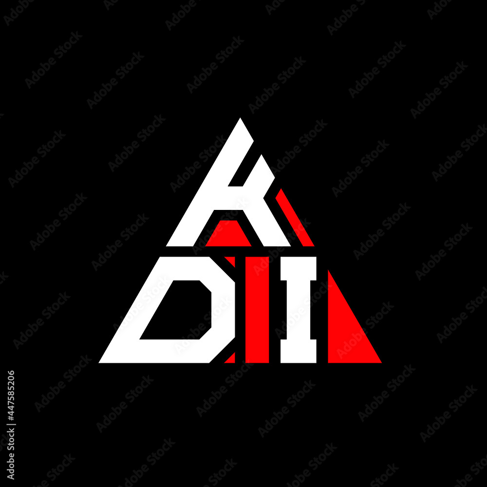 KDI triangle letter logo design with triangle shape. KDI triangle logo design monogram. KDI triangle vector logo template with red color. KDI triangular logo Simple, Elegant, and Luxurious Logo. KDI 